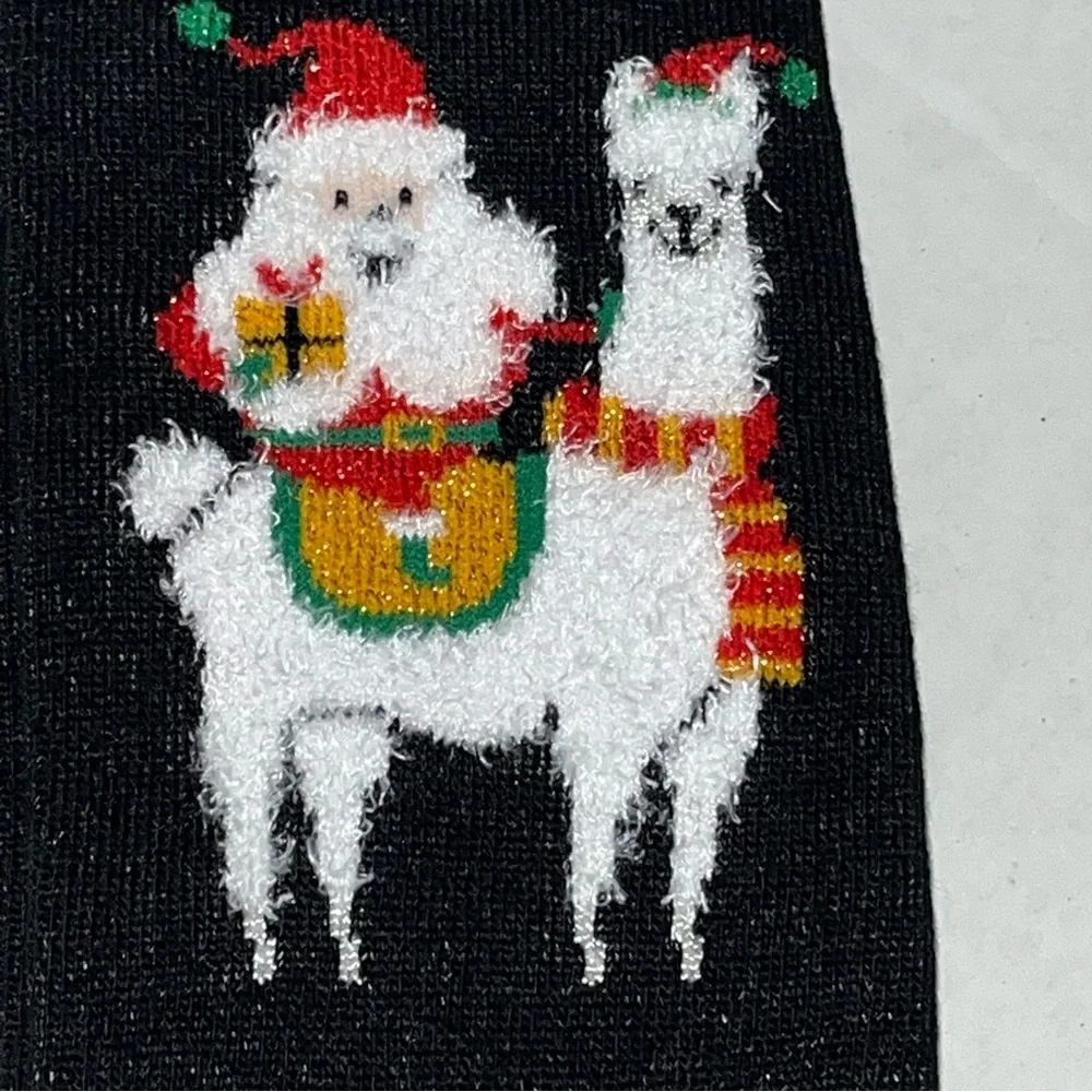 Shine Holiday Santa Riding a Llama Socks New With‎ Tags
